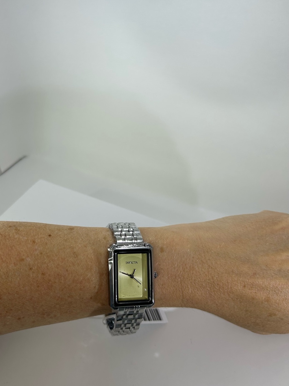 Two Tone Watch Silver Bracelet with Gold Dial 26mm Invicta Rectangular - Picture 4 of 10